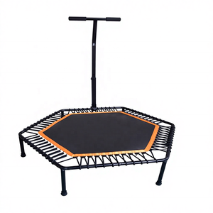 Trampolín <span class=keywords><strong>Hexagonal</strong></span> <span class=keywords><strong>con</strong></span> <span class=keywords><strong>Barra</strong></span> de Apoyo Plegable, Mini Trampolín para Gimnasio y Fitness HRTL09F - Product Image 4