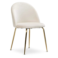 Meilleures ventes de chaises nordiques modernes de luxe rembourrées en velours crème élégantes pour cuisine, restaurant, salle à manger