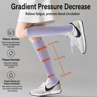 Chaussettes de sport d'été fines à compression dégradée, séchage rapide, respirantes, en maille, pour femmes, chaussettes de compression mollet unies