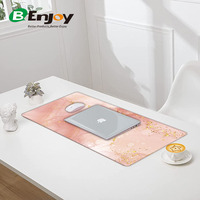 Tapis de souris de jeu personnalisé en marbre rose antidérapant en caoutchouc et polyester tapis de souris de jeu à sublimation grand tapis de bureau Vente en gros