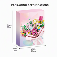 Collection Botanique Personnalisée : Blocs de Construction Bouquet de Fleurs, OEM Marque Privée, Ensemble Floral Éternel, Décoration Esthétique pour la Maison, Cadeau