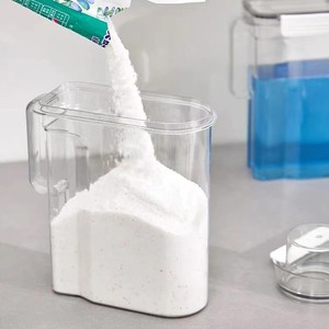 Cubo de almacenamiento de plástico PET transparente de gran capacidad con tapa sellada Caja de almacenamiento <span class=keywords><strong>rectangular</strong></span> Contenedor de botella de almacenamiento de detergente - Product Image 2