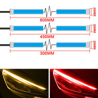 Bande lumineuse LED souple bicolore 30cm 45cm 60cm pour feux de jour et clignotants, lampe d'ambiance pour voiture