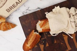 Custom Print Homemade Eco Friendly Food Storage Reusable Organic Canvas Cotton Linen <b>Bread</b> <b>Bag</b> - Product Image 6