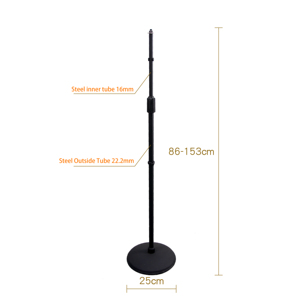 Support de micro rond CNBear K-202-1B, hauteur 86-153 cm, pliable et portable pour un rangement facile - Product Image 2