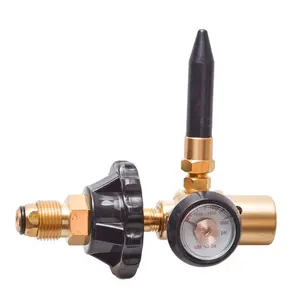 1Pc Brass Helium Latex Balloon Inflator Regulator With Pressure Gauge For G5/8 Tank Valves 145*135mm Pressure Reducer