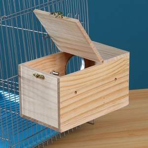 Budgerigar şakayık asılı sıcak yetiştiriciliği kutusu için katı ahşap kuş yuva yatay dikey yuvalama seçeneği açık kuş malzemeleri - Product Image 3