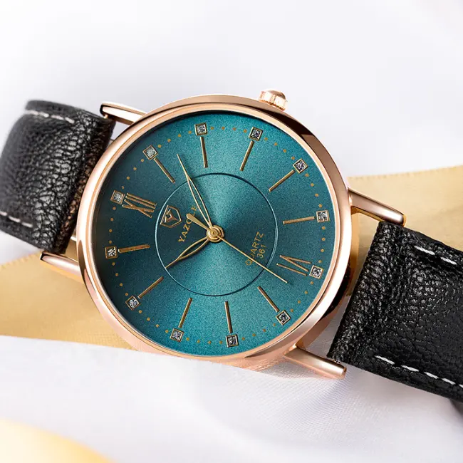 Yazole M-Relojes de pulsera para mujer, de lujo, de cuero, personalizados, de cuarzo, Movt japonés, novedad de 361