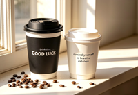 Gobelets jetables écologiques avec logo personnalisé, résistants à la chaleur, anti-fuite, doublure compostable, design contemporain, paille pour café