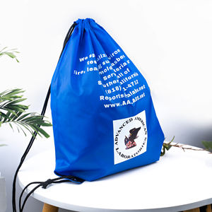 Vente en gros Sac à cordon en polyester uni vierge et écologique, durable et bon marché - Product Image 2