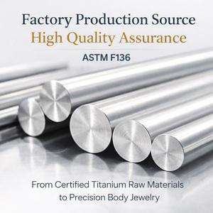 Pendientes <span class=keywords><strong>de</strong></span> <span class=keywords><strong>Titanio</strong></span> ASTM F136 Personalizados con Parte Trasera Plana y Rosca Interna, con Circonita Cúbica, Joyería Fina para <span class=keywords><strong>Piercing</strong></span> Corporal - Product Image 4