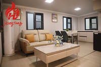 Casa Contenedor de Acero de Lujo Expandible de 2 Dormitorios, 20 pies, Prefabricada, Moderna, Fácil Instalación, Uso como Villa, Cocina, Sala de Estar, Baño