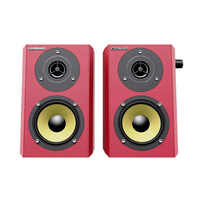 Nuevos Altavoces Estéreo Activos para PC con Alimentación USB, AUX 2.0, Color Rojo, con Micrófono y Conector para Auriculares