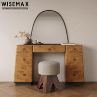 WISEMAX FURNITURE Coiffeuse de luxe minimaliste en bois massif avec rangement pour chambre à coucher, hôtel, villa, appartement