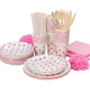 Fête imprimée fournitures en vrac bon marché écologique compostable Restaurant 6 9 10 12 pouces assiettes à vaisselle en papier <span class=keywords><strong>kraft</strong></span> jetables - Product Image 2