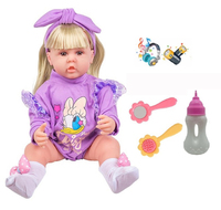 Muñecas Reborn de Silicona de Cuerpo Completo, Populares, Grandes, de 24 Pulgadas, Bebé Recién Nacida, Muñeca Realista Eléctrica con Sonidos de Llanto y Estornudo