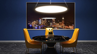 Candélabre Décoratif Moderne Noir Acrylique Salon Éclairage Led Lustre-salon Pendentif Lumières Lustre Géométrique
