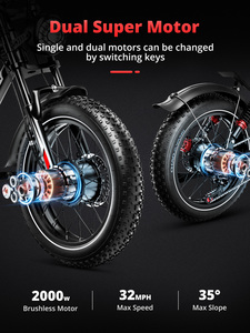 จักรยานเสือภูเขาไฟฟ้าสำหรับผู้ใหญ่ รุ่น UL2849 S8 City Road Bike 2000W มอเตอร์คู่ 48V ระยะทาง 60 กม. ยางใหญ่ โครงอลูมิเนียม สำหรับทุกเพศ  มีสินค้าในคลังสินค้าสหรัฐอเมริกาและยุโรป - Product Image 5