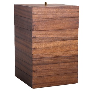 Walnut Wood Pu'er Tea Box Square Solid Wood <b>Storage</b> <b>Container</b> For Tea <b>Cake</b> Household Use - Product Image 5