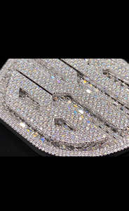 Colgante Moderno de Plata de Ley 925 Bañado en Oro Rosa con Letra Personalizada y Nombre Incrustado, Diamante de Corte Brillante, Estilo Hip Hop, Piedra Blanca - Product Image 5