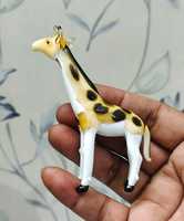 Figurine de girafe en verre soufflé à la main, décoration de bureau minimaliste, ornement de table en une seule pièce