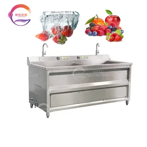 Machine à laver industrielle pour légumes et fruits Type laveuse végétale à bulles avec nettoyage à l'ozone