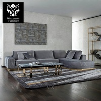 Canapé modulaire moderne de luxe Nouveau design Canapé en velours pelucheux pour salon élégant Ensembles de sièges en cuir véritable