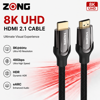 Kabel Nilon Terjalin 8K untuk 2.1 Ultra High Speed 48Gbps dengan Pelindung Kombinasi untuk Monitor & Proyektor