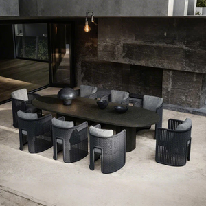 Ensemble de salle à manger en corde pour jardin, table et chaises, ensemble de chaises de salle à manger d'extérieur en corde - Product Image 5