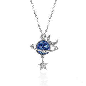 Collar de Cadena con Eslabones para Clavícula, Diseño de Asteroides, Chapado en Oro de 18K, de Acero Inoxidable, para Mujer, Marca Cosmic Planet - Regalo - Product Image 1