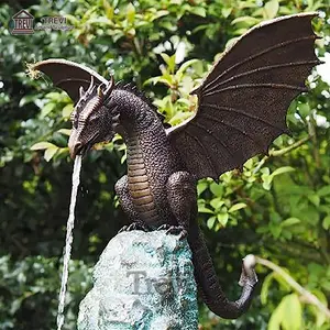 Fundição De Alta Qualidade Bronze Dragon Water Fountain Metal Animais Escultura Para Venda