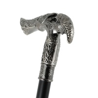 Argent angle T poignée Halloween Crosier canne auto-défense bâton canne de marche avec lame de fer à l'intérieur