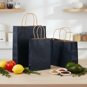 Borsa <span class=keywords><strong>di</strong></span> <span class=keywords><strong>Carta</strong></span> <span class=keywords><strong>Kraft</strong></span> <span class=keywords><strong>di</strong></span> Lusso Riciclabile con Manico Personalizzabile e Stampa Offset - Product Image 1