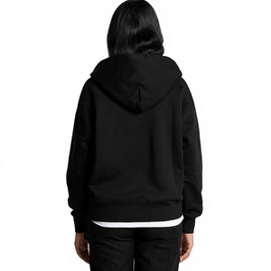 Hoodie oversize en tricot d'hiver pour femme avec épaules tombantes, 100% coton, tissu épais, manches longues, motif uni, style décontracté - Product Image 6