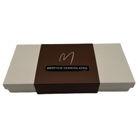 Boîtes d'emballage en carton rigide gris personnalisées en gros, écologiques, en matériaux recyclés, pour bonbons et chocolats, avec séparateurs et pelliculage mat