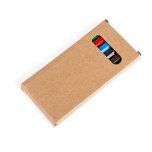 Logo personnalisé, crayons de couleur de 3,5 pouces avec boîte en papier kraft, mini crayons de couleur en 6 couleurs pour enfants, faciles à colorier, non toxiques - Product Image 3