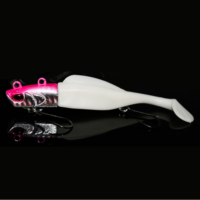 Leurre souple pour jigging, appât vivant, 30g/40g/50g, tête en acier haute teneur en carbone, queue en T, triple hameçon, pour la pêche en bateau en mer