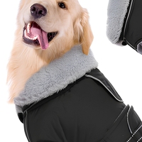 Veste pour chien doublée de peluche rouge, manteau pour animaux de compagnie résistant au froid, gilet coupe-vent pour chiot pour les promenades en plein air en hiver
