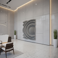 Art mural paramétrique, panneau mural architectural personnalisé à effet de vague 3D, pour hall d'hôtel, bureau, centre commercial, projet commercial