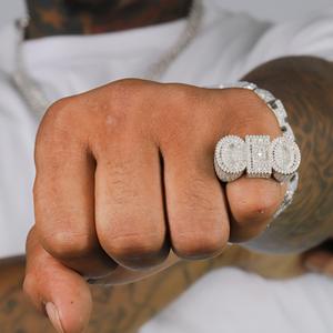 Fabricant professionnel d'anneaux en moissanite, Anneau Hip Hop, Anneau lettre CEO Iced Out VVS taille baguette, Passe le testeur de diamant - Product Image 3