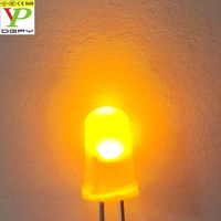 Diode LED scintillante ronde jaune de 5 mm de bonne qualité avec lentille diffuse laiteuse et longues pattes pour bougies, 1000 pièces par sac