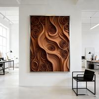 Sculpture abstraite minimaliste moderne YZOK, art décoratif, design 3D, décoration murale carrée en bois, art mural en bois blanc