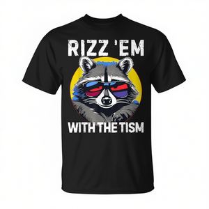 Camiseta con meme de mapache 'Rizz Em with the Tism' impresa, producto promocional - Product Image 2