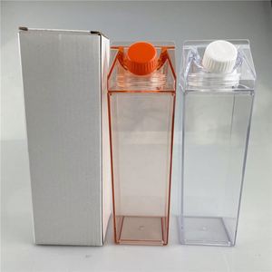 Bouteille de lait en plastique transparente PS acrylique 500ml 1000ml, à boire directement, anti-fuite, compatible lave-vaisselle et eau bouillante - Product Image 3