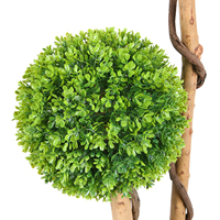 Arbre Topiaire Artificiel de Luxe en Plastique Haut de Gamme en Gros, Buis en Pot Sphérique, Plante Artificielle Verte Résistante aux UV pour Intérieur