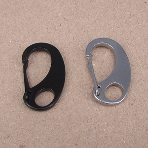 Mosquetón de Acero <span class=keywords><strong>Inoxidable</strong></span> de Alta Calidad con Forma de Huevo de 4 cm, con Acabado Liso en Plata/Negro - Product Image 4