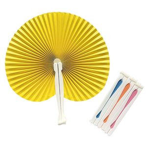 <b>Handheld</b> Heart-Shaped Circular Paper Folding Fan for Weddings and Parties Business Advertising Gift Made of Durable Plastic - Product Image 5