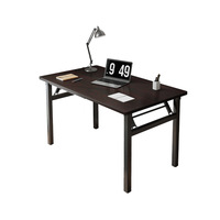 Table pliante rectangulaire, bureau d'ordinateur, couleur noyer, table longue rétractable et extensible pour la maison, l'étude et les stands de marché