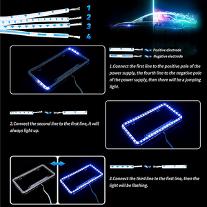 Xiangta Custom Auto Eing Kentekenplaat Frame Auto 12 V 54 Led Kleur Licht Acryl Kentekenplaat Afdekking - Product Image 6