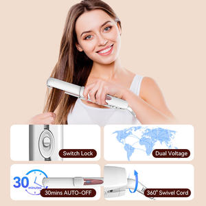 مكواة شعر كهربائية جديدة ثلاثية الأبعاد بتصميم عائم ودوران 360 درجة، 2 في 1 للتمليس والتجعيد مع شاشة لعرض درجة الحرارة للاستخدام المنزلي - Product Image 3